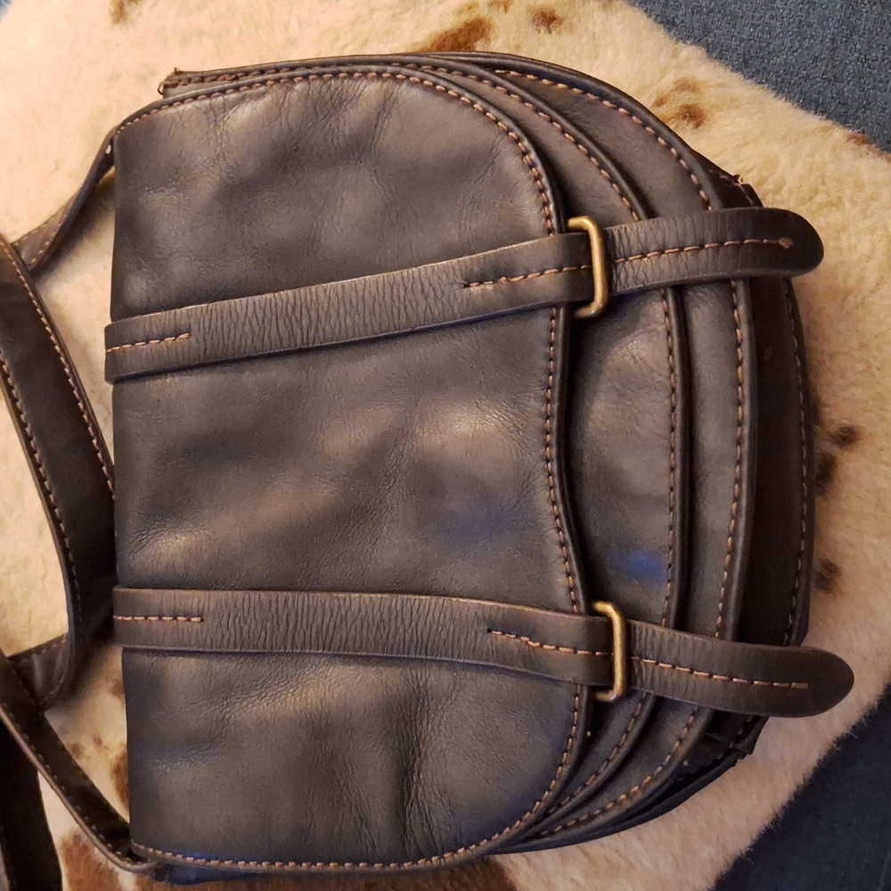 Black leather bag